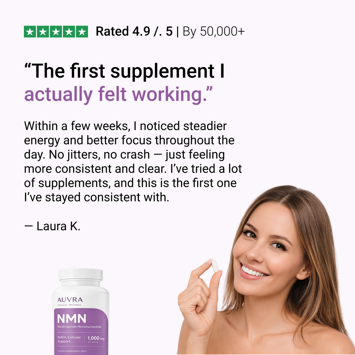 Supports NAD+ levels & cellular energy